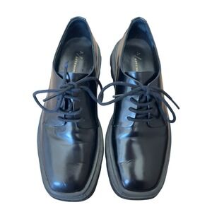 Anthropologie Lace Up Square Toe‎ Oxford Loafers Size EU 38 US 8